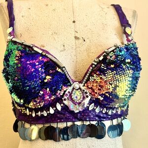 Sequin Embellished Bra Top